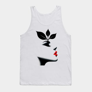 Floral Face: Nature's Elegance Tank Top